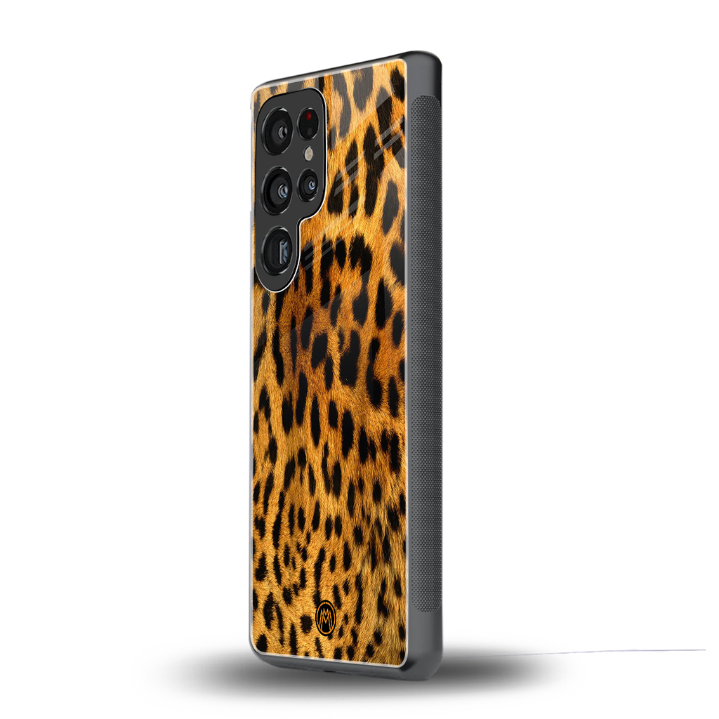leopard fur back phone cover | glass case for samsung galaxy s25 ultra