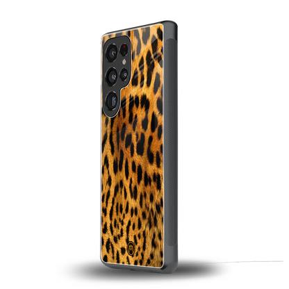 leopard fur back phone cover | glass case for samsung galaxy s25 ultra