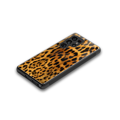 leopard fur back phone cover | glass case for samsung galaxy s25 ultra
