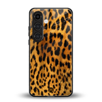 leopard fur back phone cover | glass case for samsung galaxy s25