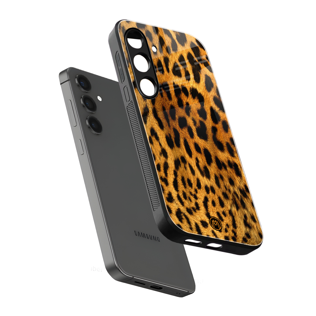 leopard fur back phone cover | glass case for samsung galaxy s24 plus