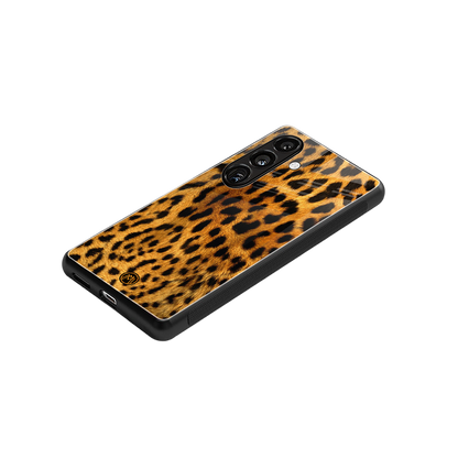 leopard fur back phone cover | glass case for samsung galaxy s24 plus