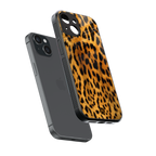 leopard fur back phone cover | glass case for iphone 15