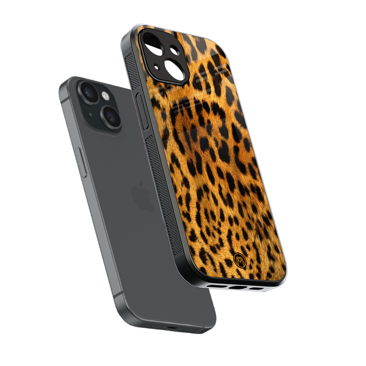 leopard fur back phone cover | glass case for iphone 15