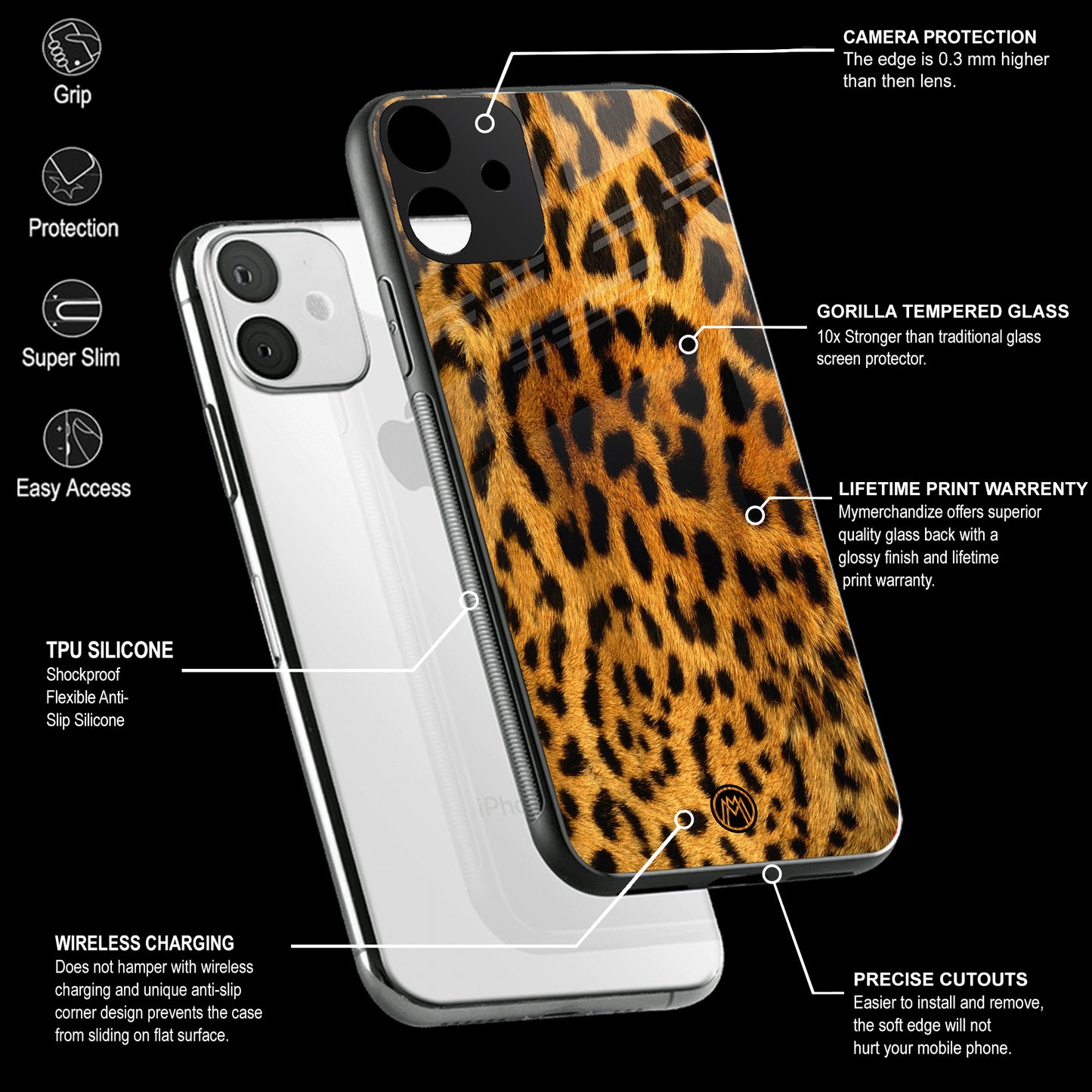 Leopard Fur Phone Cover | Glass Case