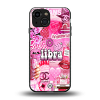 libra aesthetic collage back phone cover | glass case for iphone 13 mini