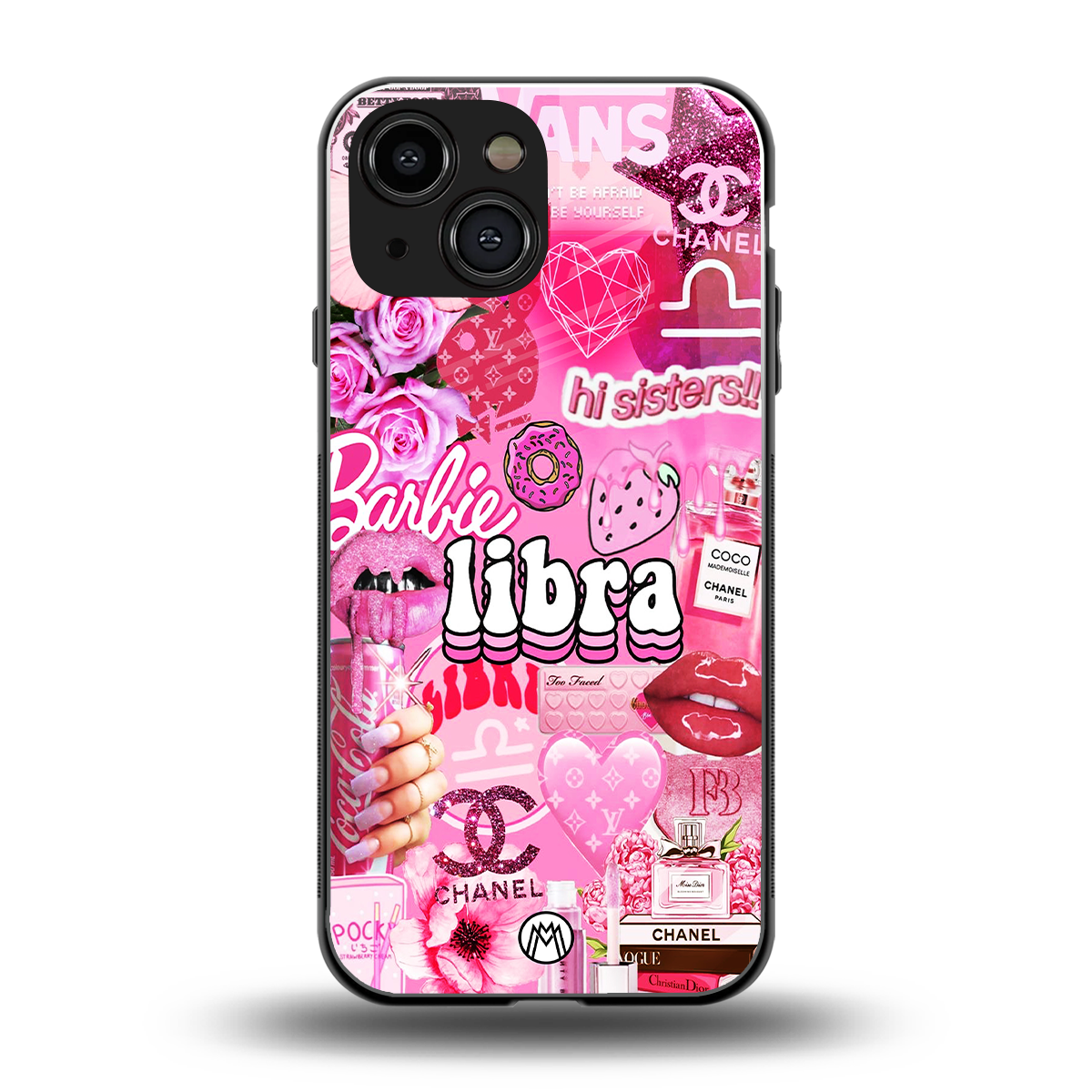libra aesthetic collage back phone cover | glass case for iphone 13 mini