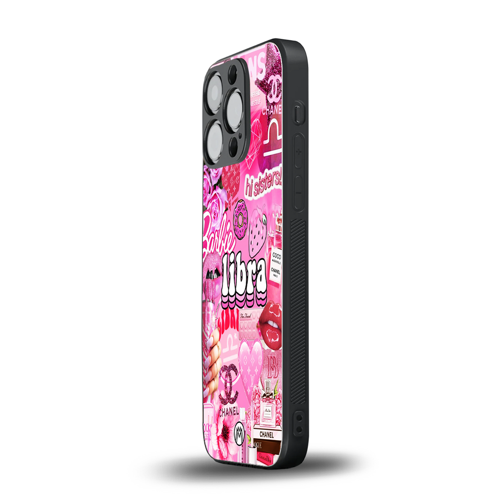 libra aesthetic collage back phone cover | glass case for iphone 13 pro