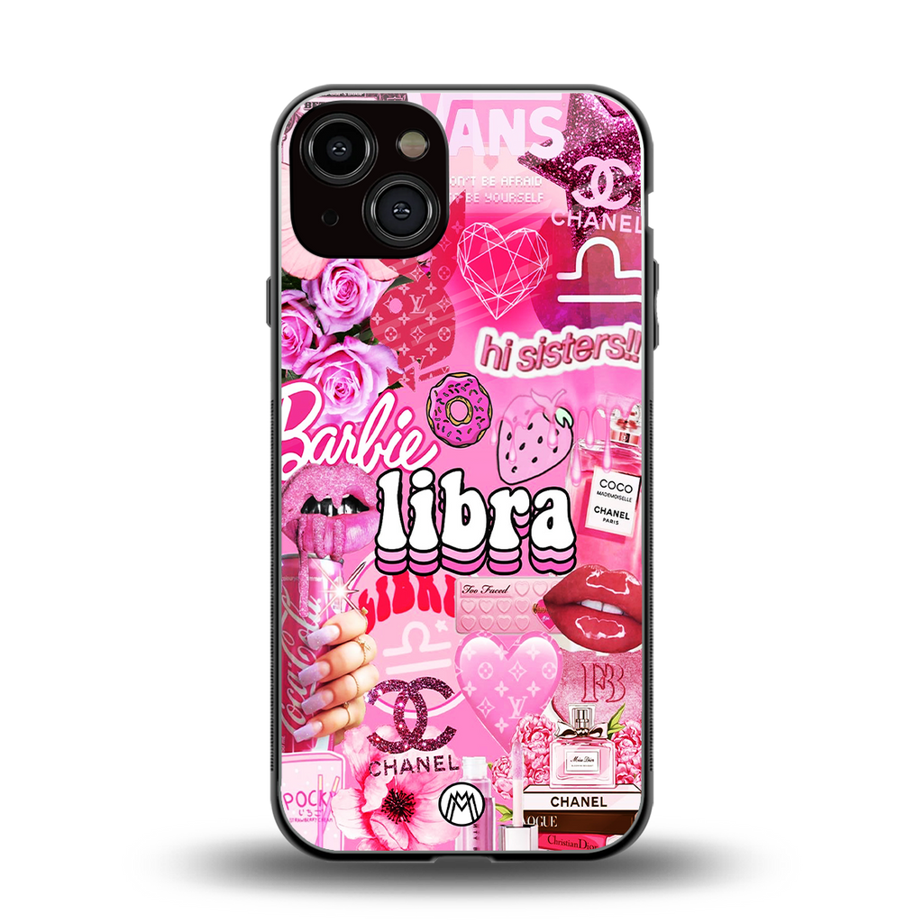 libra aesthetic collage back phone cover | glass case for iphone 13