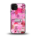 libra aesthetic collage back phone cover | glass case for iphone 13