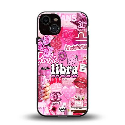 libra aesthetic collage back phone cover | glass case for iphone 13