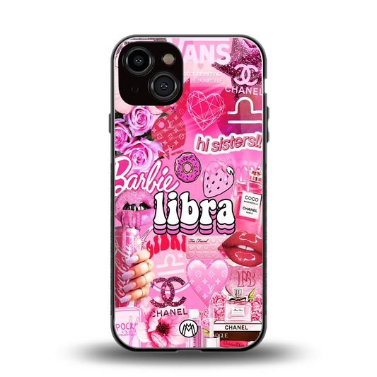 libra aesthetic collage back phone cover | glass case for iphone 13