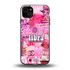 libra aesthetic collage back phone cover | glass case for iphone 14 plus