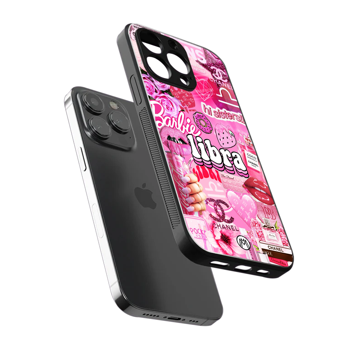 libra aesthetic collage back phone cover | glass case for iphone 15 pro max