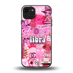 libra aesthetic collage back phone cover | glass case for iphone 15