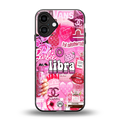 libra aesthetic collage back phone cover | glass case for iphone 16 plus