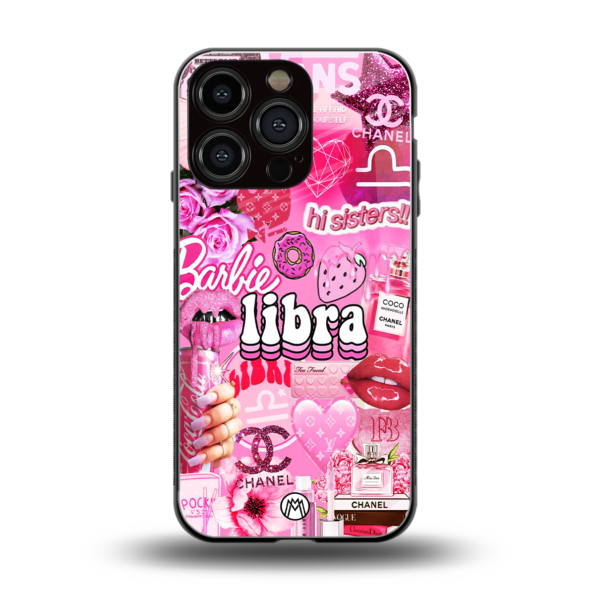 libra aesthetic collage back phone cover | glass case for iphone 16 pro