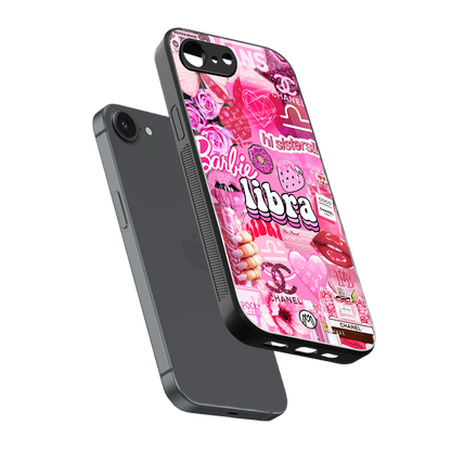 libra aesthetic collage back phone cover | glass case for iphone 16e