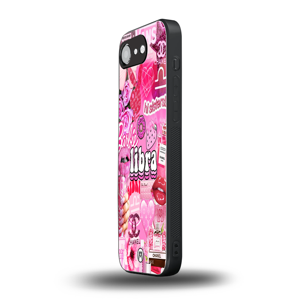 libra aesthetic collage back phone cover | glass case for iphone 16e
