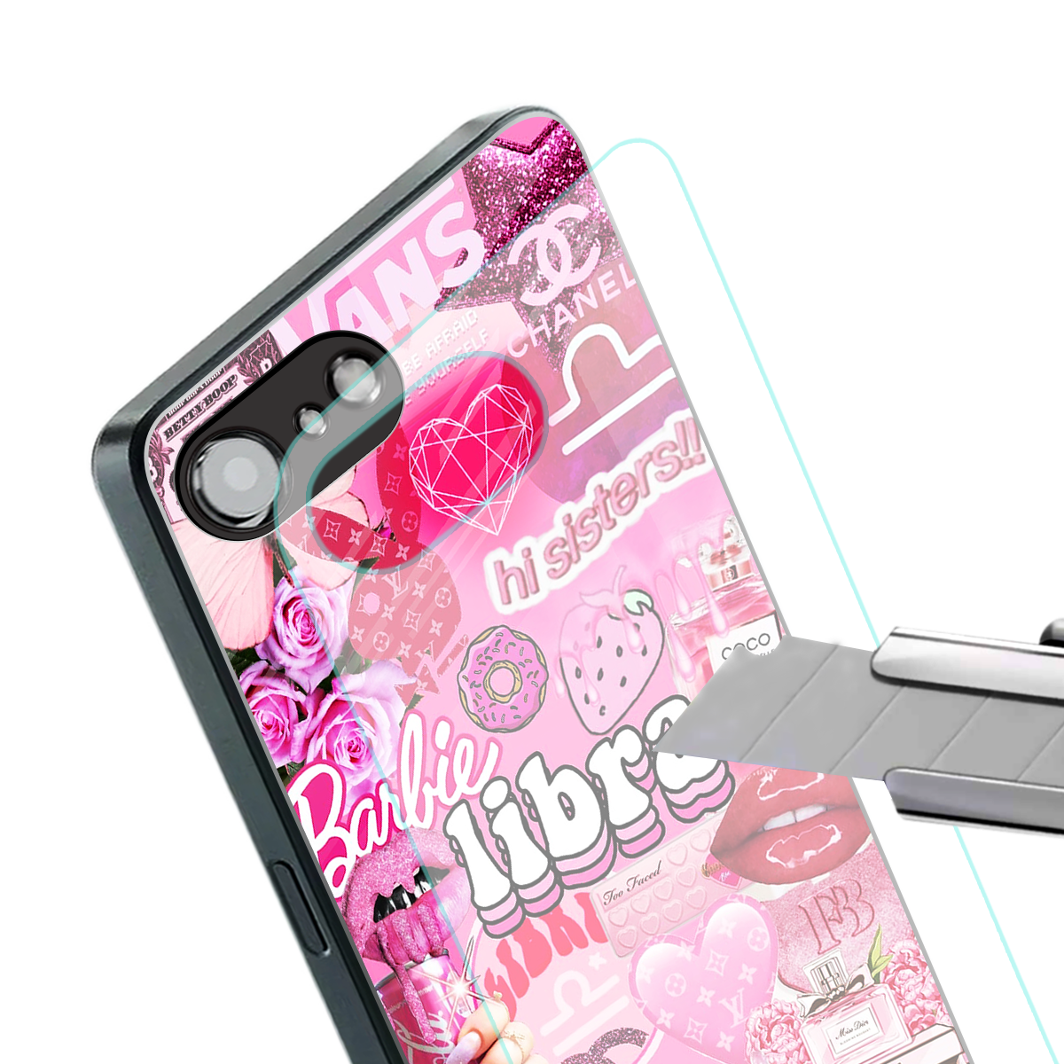 libra aesthetic collage back phone cover | glass case for iphone 16e