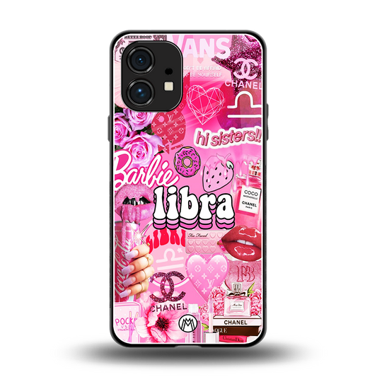 libra aesthetic collage back phone cover | glass case for nothing phone 1