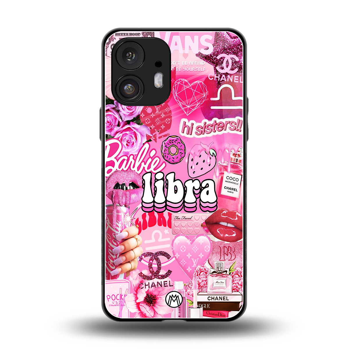 libra aesthetic collage back phone cover | glass case for nothing phone 2