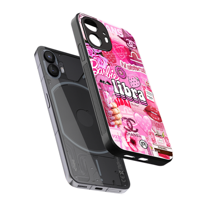 libra aesthetic collage back phone cover | glass case for nothing phone 2