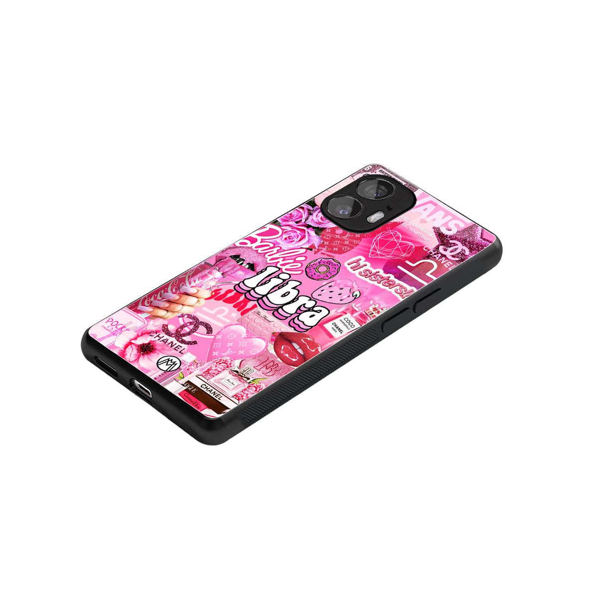 libra aesthetic collage back phone cover | glass case for nothing phone 2