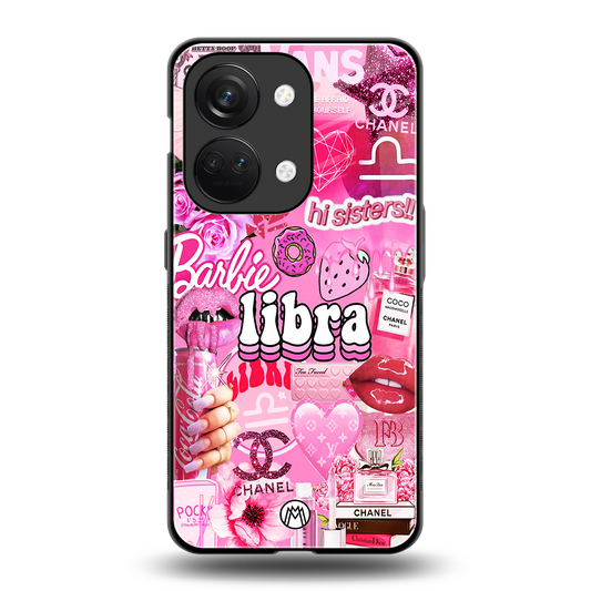 libra aesthetic collage back phone cover | glass case for oneplus nord 3