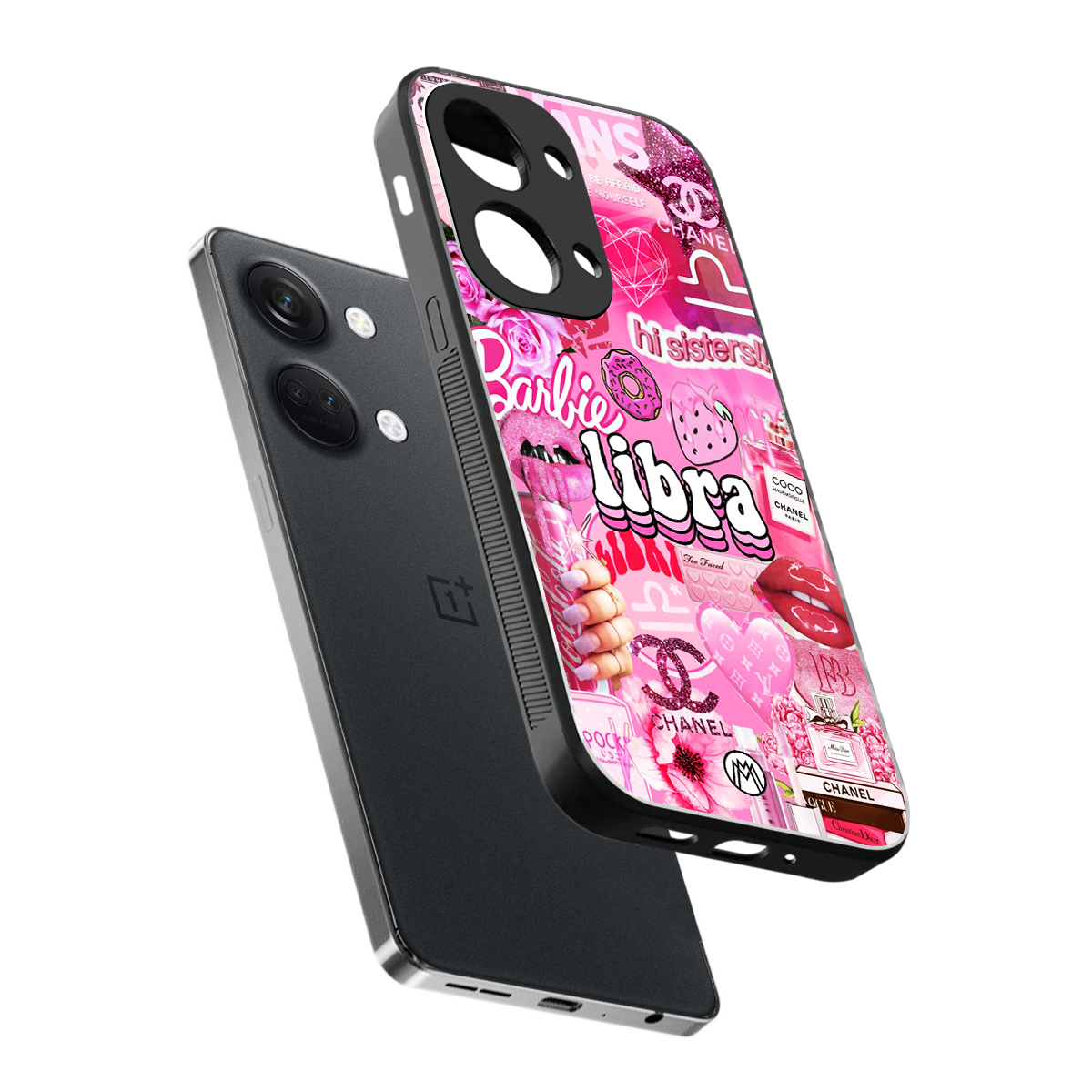 libra aesthetic collage back phone cover | glass case for oneplus nord 3