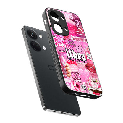 libra aesthetic collage back phone cover | glass case for oneplus nord 3