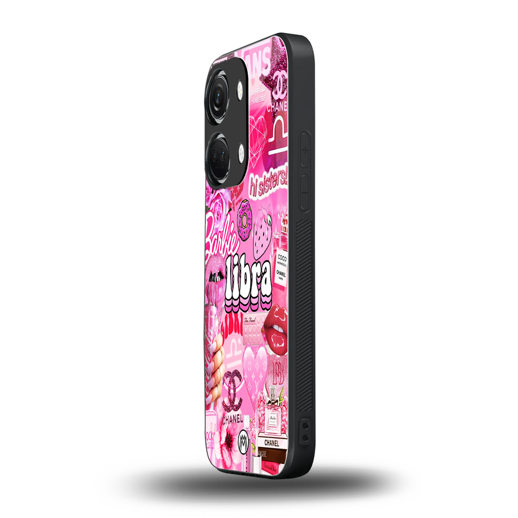libra aesthetic collage back phone cover | glass case for oneplus nord 3