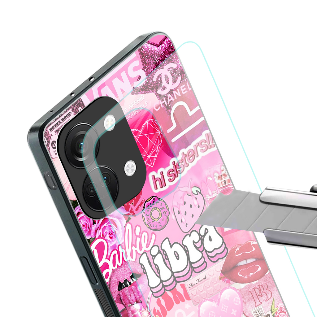 libra aesthetic collage back phone cover | glass case for oneplus nord 3