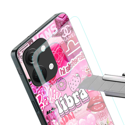 libra aesthetic collage back phone cover | glass case for oneplus nord 3