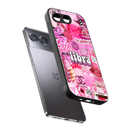 libra aesthetic collage back phone cover | glass case for oneplus nord 4