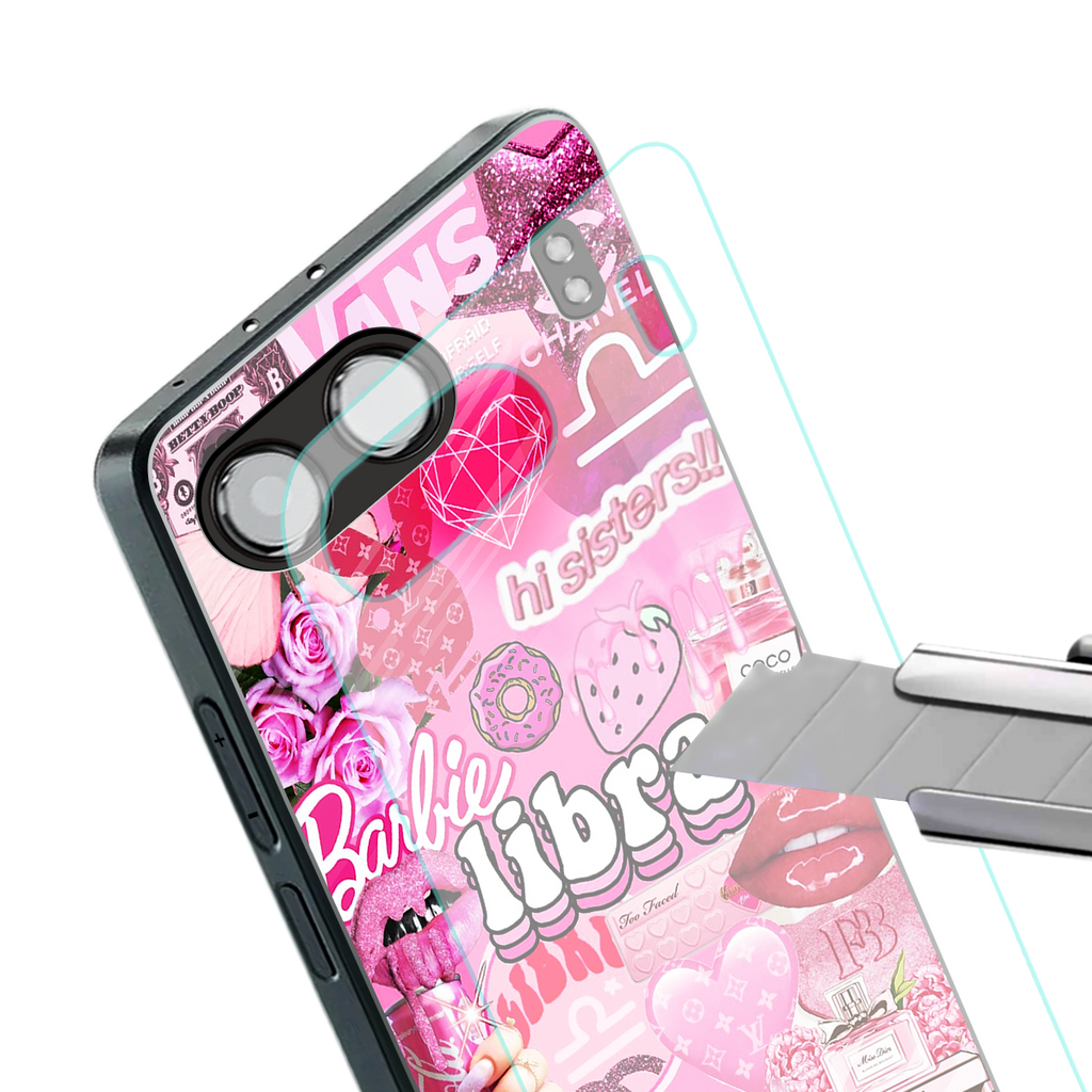libra aesthetic collage back phone cover | glass case for oneplus nord 4