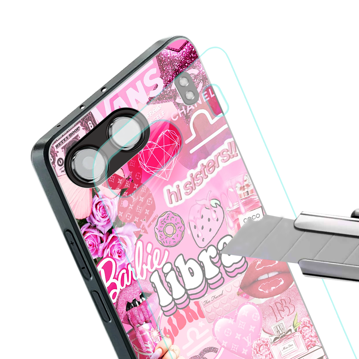 libra aesthetic collage back phone cover | glass case for oneplus nord 4