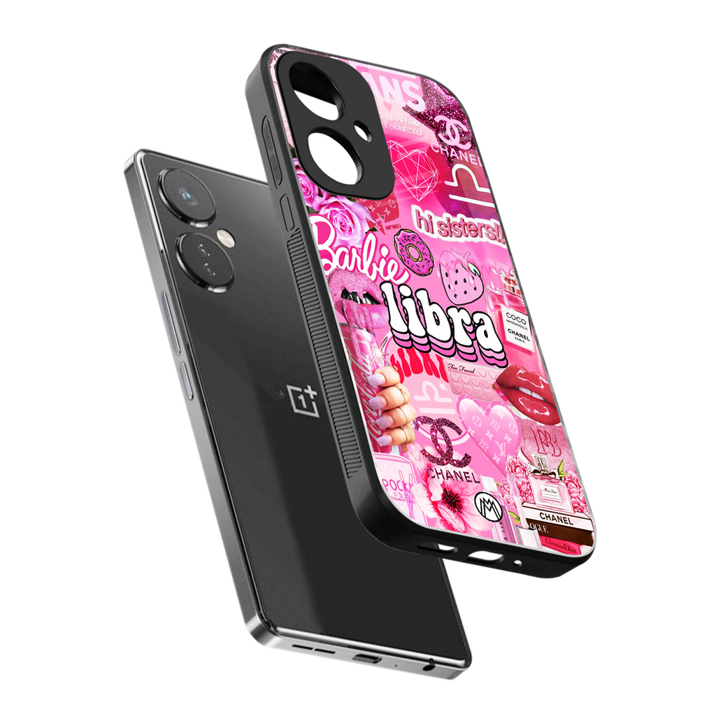libra aesthetic collage back phone cover | glass case for oneplus nord ce 3