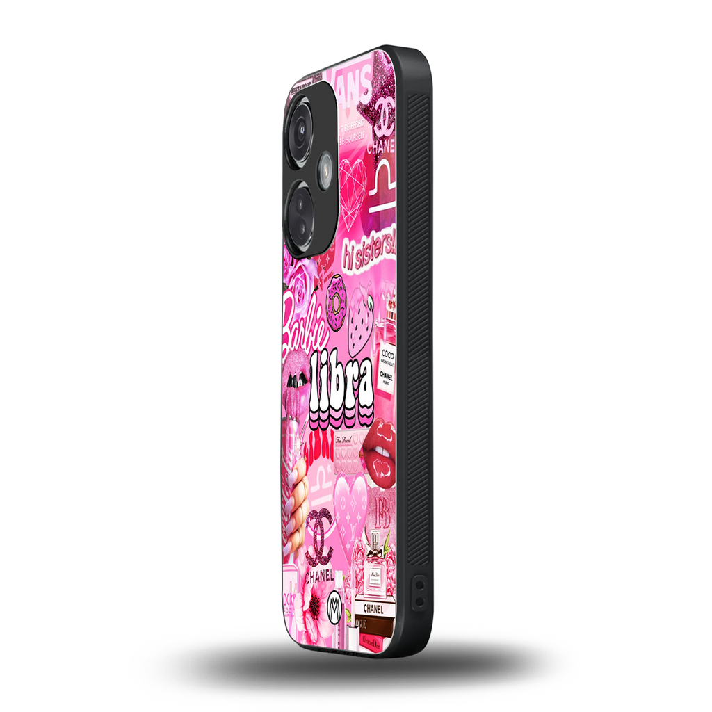 libra aesthetic collage back phone cover | glass case for oneplus nord ce 3