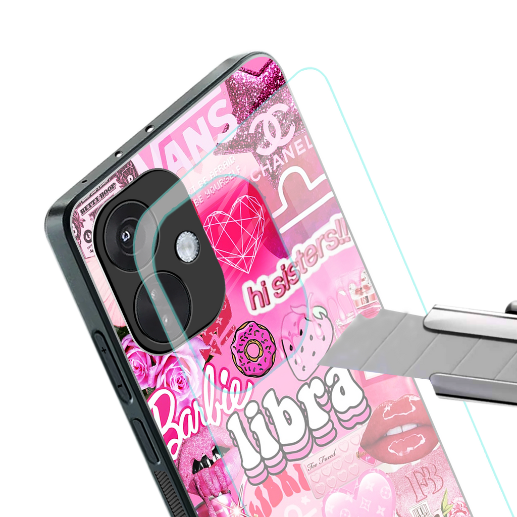 libra aesthetic collage back phone cover | glass case for oneplus nord ce 3