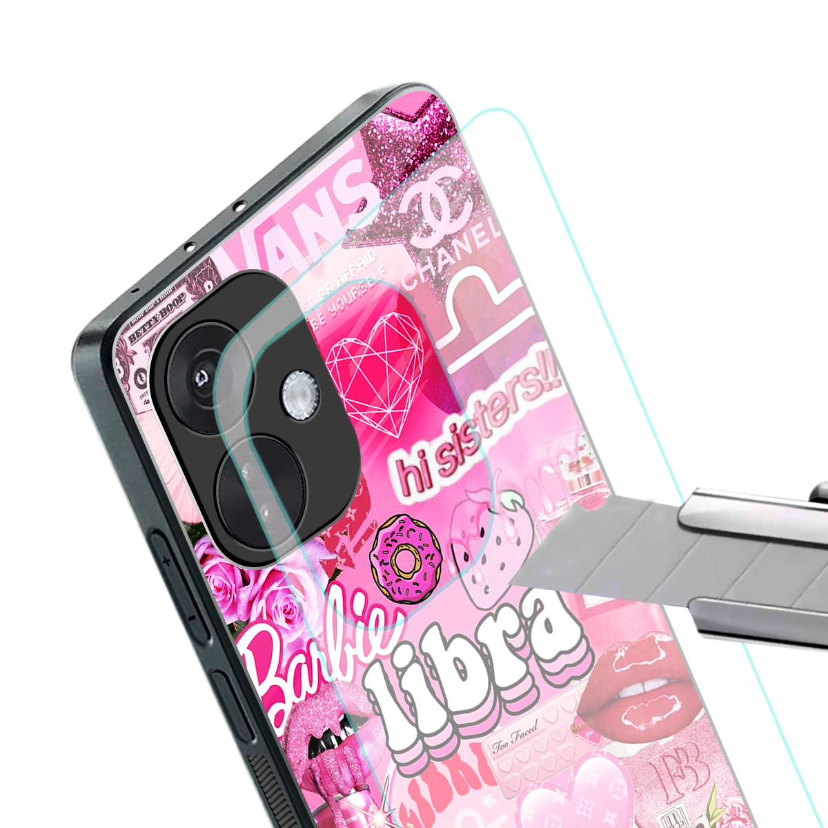 libra aesthetic collage back phone cover | glass case for oneplus nord ce 3
