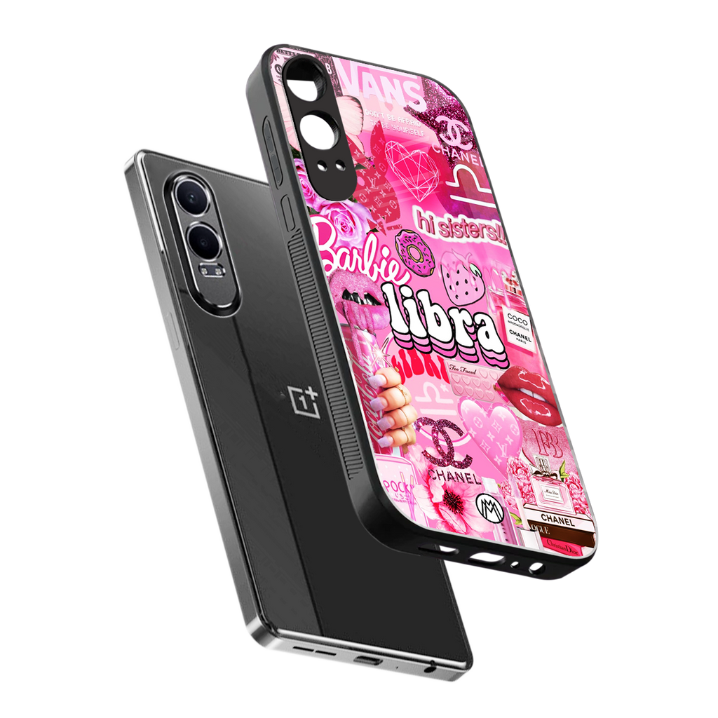 libra aesthetic collage back phone cover | glass case for oneplus nord ce 4 lite