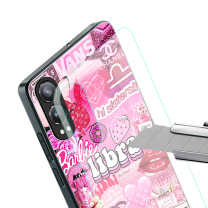 libra aesthetic collage back phone cover | glass case for oneplus nord ce 4 lite