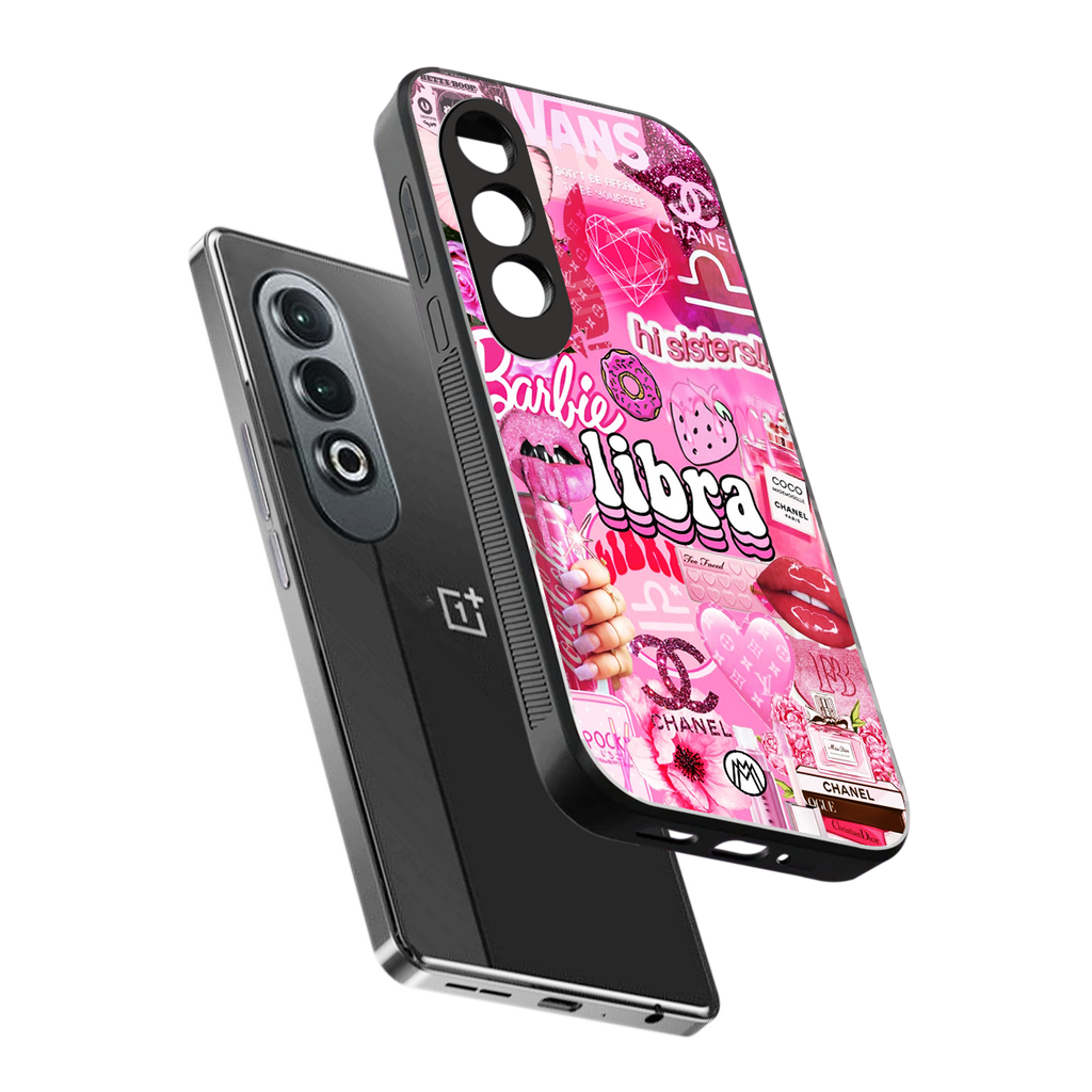 libra aesthetic collage back phone cover | glass case for oneplus nord ce 4