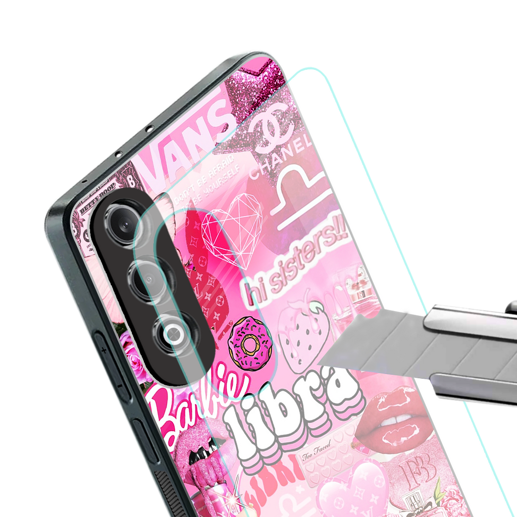 libra aesthetic collage back phone cover | glass case for oneplus nord ce 4