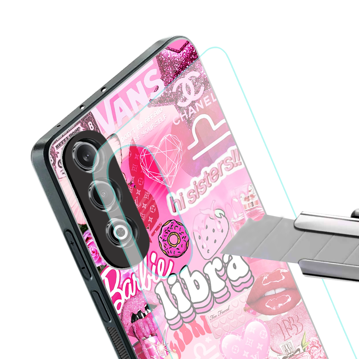 libra aesthetic collage back phone cover | glass case for oneplus nord ce 4