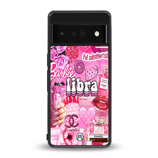 libra aesthetic collage back phone cover | glass case for google pixel 6 pro