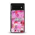libra aesthetic collage back phone cover | glass case for google pixel 6