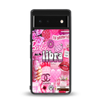 libra aesthetic collage back phone cover | glass case for google pixel 6