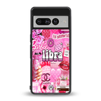 libra aesthetic collage back phone cover | glass case for google pixel 7 pro